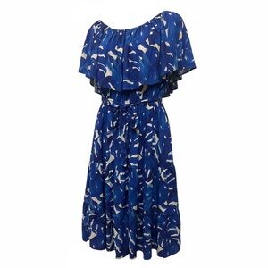City Chic Plus Size Boardwalk Print Maxi Dress - marine